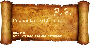 Prohaska Heléna névjegykártya